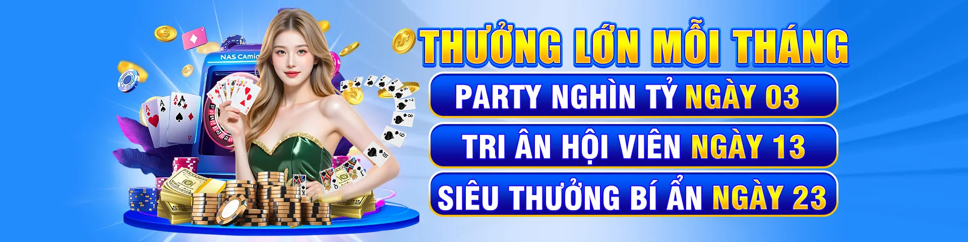 Hình ảnh chính Nổ Hũ VND66 với chủ đề xanh vàng, các biểu tượng jackpot và slot game